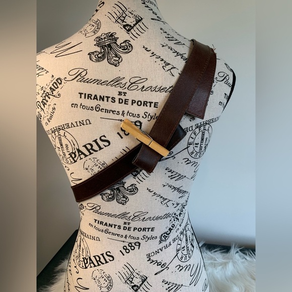 Brown and Silver Leather Studded Crossbody Bag - Picture 6 of 11